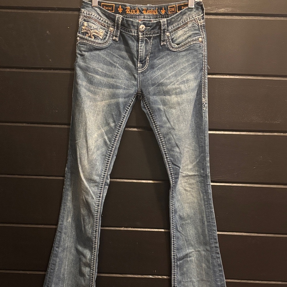 Rock Revival Women's Flare Jeans in Classic Blue